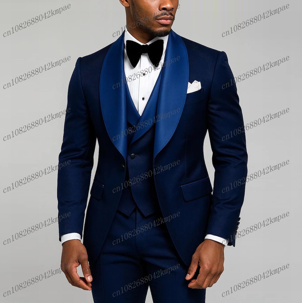 Mens Grooming Tools - Yeni Lacivert Resmi Erkek Takımı Damat