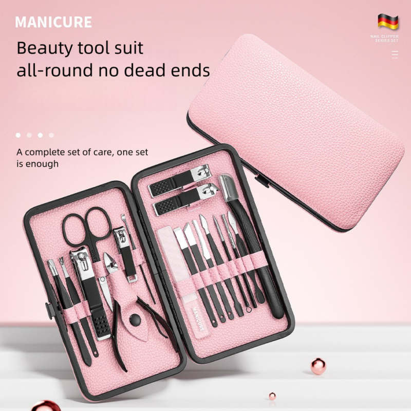 Mens Grooming Kit Gift - 18 adet Manikür Pedikür Seti, Profesyonel