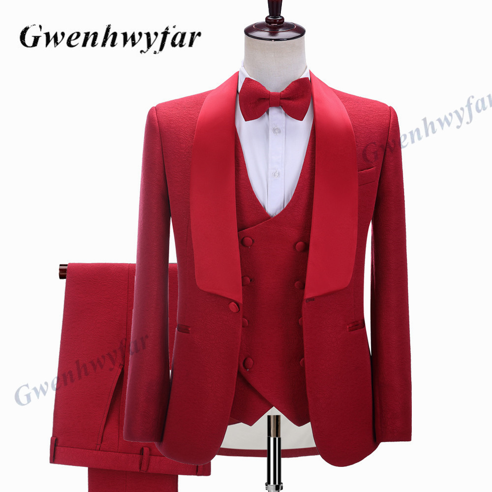 Men'S Grooming Store - Nina Mağaza Özel Yapılmış Kırmızı Jakarlı