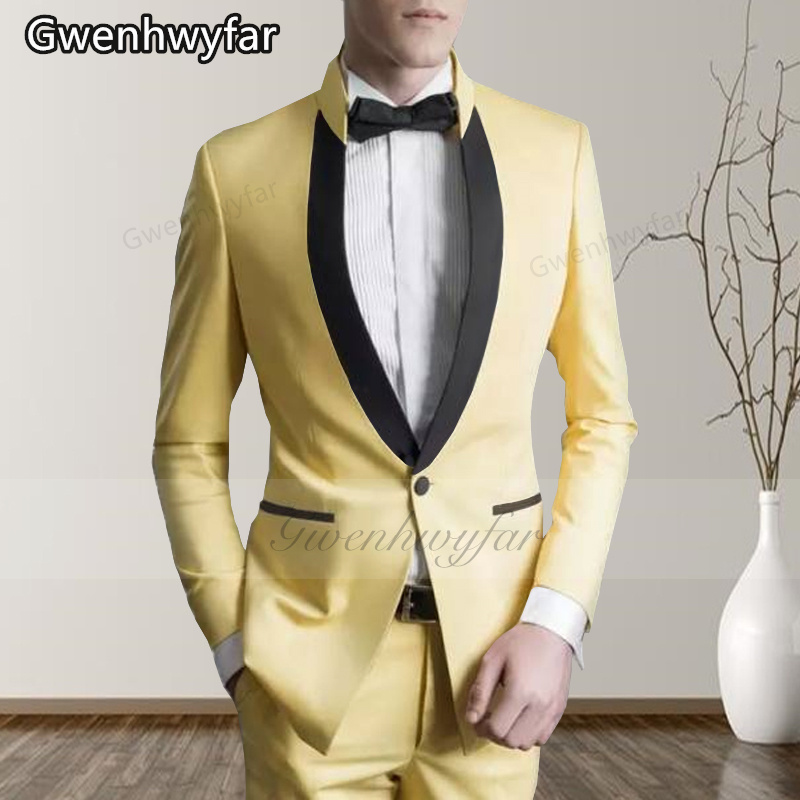 Men'S Grooming For Marriage - Gwenhwyfar Açık Sarı Damatlık Takım Elbise