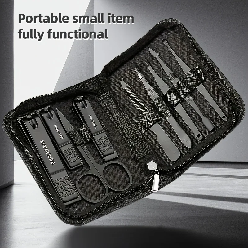 Men'S Grooming Tool - 9 Parçalı 1'de Manikür Seti Pedikür